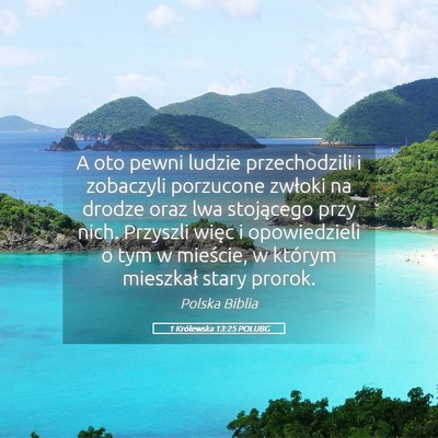 Picture 05 - 1 Królewska 13:25 POLUBG - A oto pewni ludzie przechodzili i zobaczyli - Bible Verse Picture