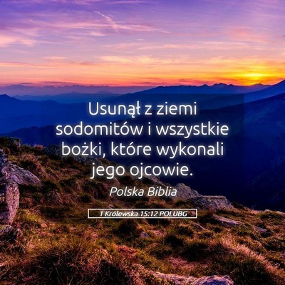 Picture 05 - 1 Królewska 15:12 POLUBG - Usunął z ziemi sodomitów i wszystkie bożki, - Bible Verse Picture