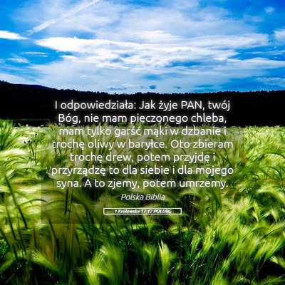 Picture 05 - 1 Królewska 17:12 POLUBG - I odpowiedziała: Jak żyje PAN, twój Bóg, nie - Bible Verse Picture