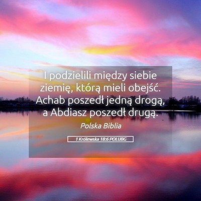 Picture 05 - 1 Królewska 18:6 POLUBG - I podzielili między siebie ziemię, którą - Bible Verse Picture