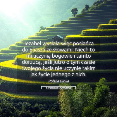 Picture 05 - 1 Królewska 19:2 POLUBG - Jezabel wysłała więc posłańca do Eliasza ze - Bible Verse Picture