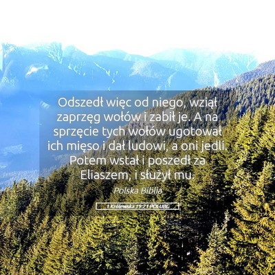 Picture 05 - 1 Królewska 19:21 POLUBG - Odszedł więc od niego, wziął zaprzęg wołów - Bible Verse Picture