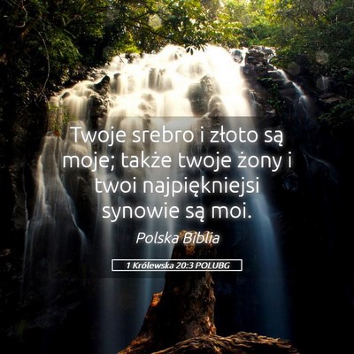 Picture 05 - 1 Królewska 20:3 POLUBG - Twoje srebro i złoto są moje; także twoje - Bible Verse Picture