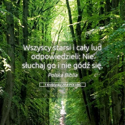Picture 05 - 1 Królewska 20:8 POLUBG - Wszyscy starsi i cały lud odpowiedzieli: Nie - Bible Verse Picture