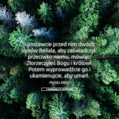 Picture 05 - 1 Królewska 21:10 POLUBG - I postawcie przed nim dwóch synów Beliala, aby - Bible Verse Picture