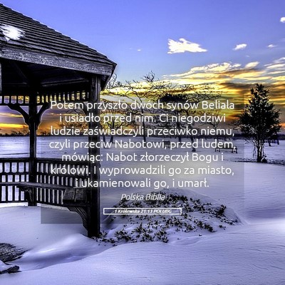 Picture 05 - 1 Królewska 21:13 POLUBG - Potem przyszło dwóch synów Beliala i usiadło - Bible Verse Picture