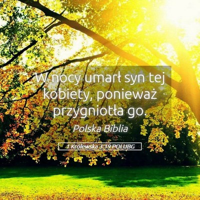 Picture 05 - 1 Królewska 3:19 POLUBG - W nocy umarł syn tej kobiety, ponieważ - Bible Verse Picture