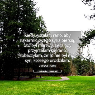 Picture 05 - 1 Królewska 3:21 POLUBG - Kiedy wstałam rano, aby nakarmić swego syna - Bible Verse Picture