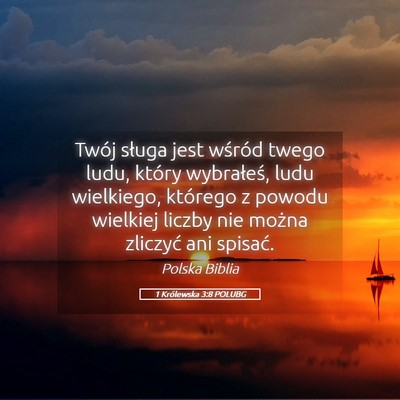 Picture 05 - 1 Królewska 3:8 POLUBG - Twój sługa jest wśród twego ludu, który - Bible Verse Picture