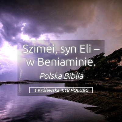 Picture 05 - 1 Królewska 4:18 POLUBG - Szimei, syn Eli – w - Bible Verse Picture