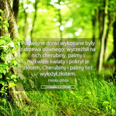 Picture 05 - 1 Królewska 6:32 POLUBG - Podwójne drzwi wykonane były z drzewa oliwnego; - Bible Verse Picture
