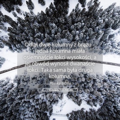 Picture 05 - 1 Królewska 7:15 POLUBG - Odlał dwie kolumny z brązu – jedna kolumna - Bible Verse Picture