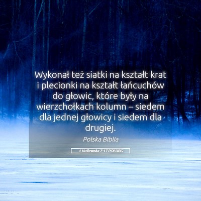 Picture 05 - 1 Królewska 7:17 POLUBG - Wykonał też siatki na kształt krat i plecionki - Bible Verse Picture