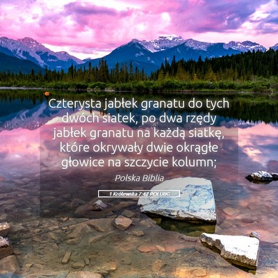 Picture 05 - 1 Królewska 7:42 POLUBG - Czterysta jabłek granatu do tych dwóch siatek, - Bible Verse Picture