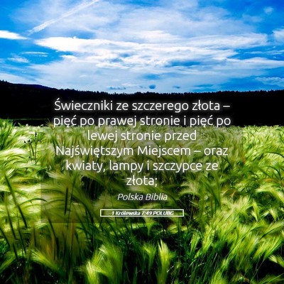 Picture 05 - 1 Królewska 7:49 POLUBG - Świeczniki ze szczerego złota – pięć po - Bible Verse Picture
