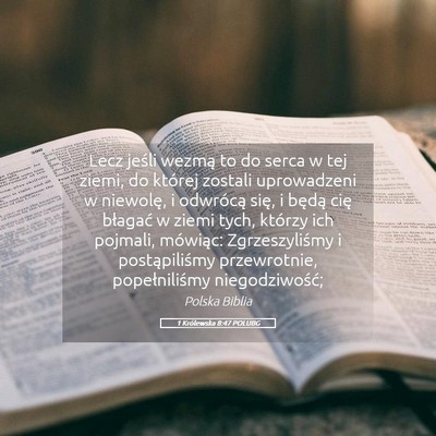 Picture 05 - 1 Królewska 8:47 POLUBG - Lecz jeśli wezmą to do serca w tej ziemi, do - Bible Verse Picture