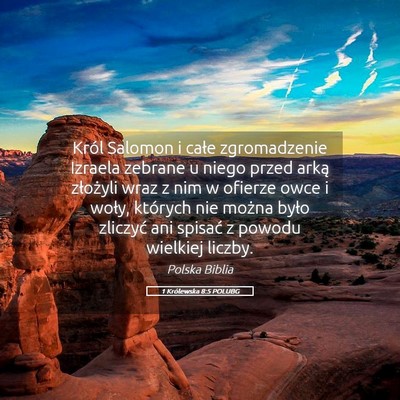 Picture 05 - 1 Królewska 8:5 POLUBG - Król Salomon i całe zgromadzenie Izraela - Bible Verse Picture