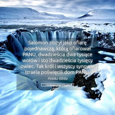 Picture 05 - 1 Królewska 8:63 POLUBG - Salomon złożył jako ofiarę pojednawczą, - Bible Verse Picture