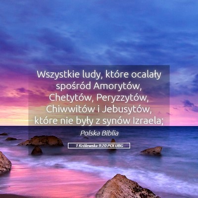 Picture 05 - 1 Królewska 9:20 POLUBG - Wszystkie ludy, które ocalały spośród - Bible Verse Picture