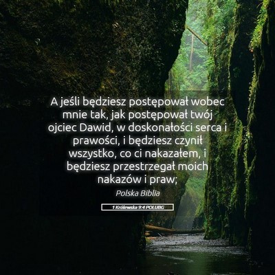 Picture 05 - 1 Królewska 9:4 POLUBG - A jeśli będziesz postępował wobec mnie tak, - Bible Verse Picture