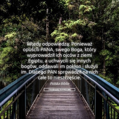 Picture 05 - 1 Królewska 9:9 POLUBG - Wtedy odpowiedzą: Ponieważ opuścili PANA, - Bible Verse Picture