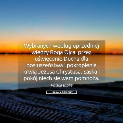 Picture 05 - 1 Piotra 1:2 POLUBG - Wybranych według uprzedniej wiedzy Boga Ojca, - Bible Verse Picture