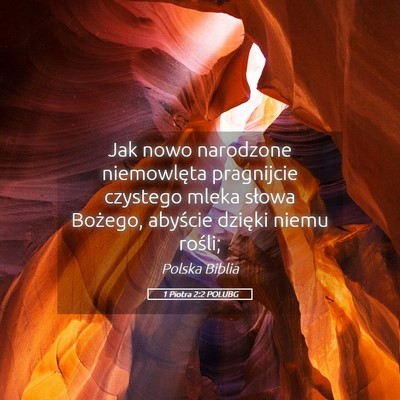 Picture 05 - 1 Piotra 2:2 POLUBG - Jak nowo narodzone niemowlęta pragnijcie - Bible Verse Picture