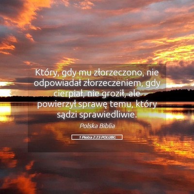 Picture 05 - 1 Piotra 2:23 POLUBG - Który, gdy mu złorzeczono, nie odpowiadał - Bible Verse Picture