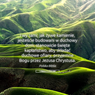 Picture 05 - 1 Piotra 2:5 POLUBG - I wy sami, jak żywe kamienie, jesteście - Bible Verse Picture