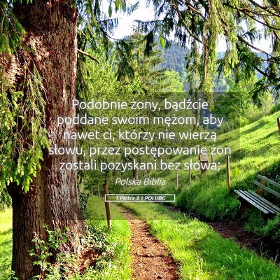 Picture 05 - 1 Piotra 3:1 POLUBG - Podobnie żony, bądźcie poddane swoim mężom, - Bible Verse Picture