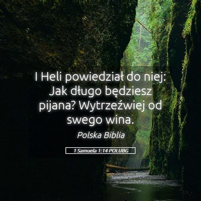 Picture 05 - 1 Samuela 1:14 POLUBG - I Heli powiedział do niej: Jak długo będziesz - Bible Verse Picture