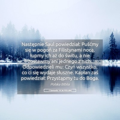 Picture 05 - 1 Samuela 14:36 POLUBG - Następnie Saul powiedział: Puśćmy się w - Bible Verse Picture