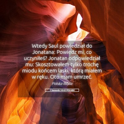Picture 05 - 1 Samuela 14:43 POLUBG - Wtedy Saul powiedział do Jonatana: Powiedz mi, - Bible Verse Picture