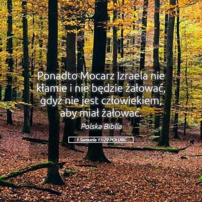 Picture 05 - 1 Samuela 15:29 POLUBG - Ponadto Mocarz Izraela nie kłamie i nie będzie - Bible Verse Picture
