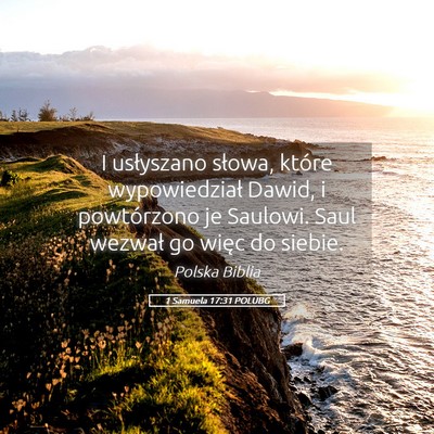 Picture 05 - 1 Samuela 17:31 POLUBG - I usłyszano słowa, które wypowiedział Dawid, - Bible Verse Picture