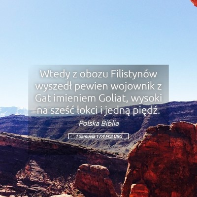 Picture 05 - 1 Samuela 17:4 POLUBG - Wtedy z obozu Filistynów wyszedł pewien - Bible Verse Picture