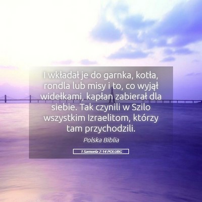 Picture 05 - 1 Samuela 2:14 POLUBG - I wkładał je do garnka, kotła, rondla lub misy - Bible Verse Picture