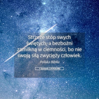 Picture 05 - 1 Samuela 2:9 POLUBG - Strzeże stóp swych świętych, a bezbożni - Bible Verse Picture