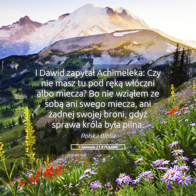 Picture 05 - 1 Samuela 21:8 POLUBG - I Dawid zapytał Achimeleka: Czy nie masz tu pod - Bible Verse Picture