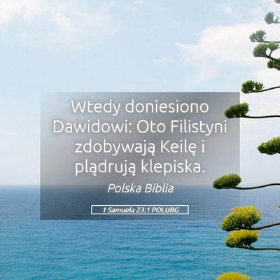 Picture 05 - 1 Samuela 23:1 POLUBG - Wtedy doniesiono Dawidowi: Oto Filistyni - Bible Verse Picture