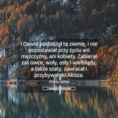 Picture 05 - 1 Samuela 27:9 POLUBG - I Dawid pustoszył tę ziemię, i nie - Bible Verse Picture