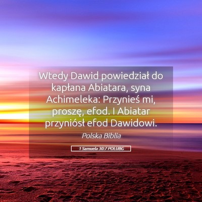Picture 05 - 1 Samuela 30:7 POLUBG - Wtedy Dawid powiedział do kapłana Abiatara, - Bible Verse Picture