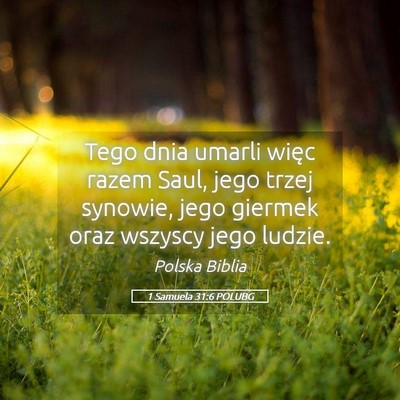 Picture 05 - 1 Samuela 31:6 POLUBG - Tego dnia umarli więc razem Saul, jego trzej - Bible Verse Picture