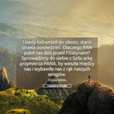 Picture 05 - 1 Samuela 4:3 POLUBG - I kiedy lud wrócił do obozu, starsi Izraela - Bible Verse Picture