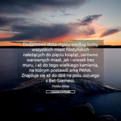 Picture 05 - 1 Samuela 6:18 POLUBG - Dodatkowo złote myszy według liczby wszystkich - Bible Verse Picture