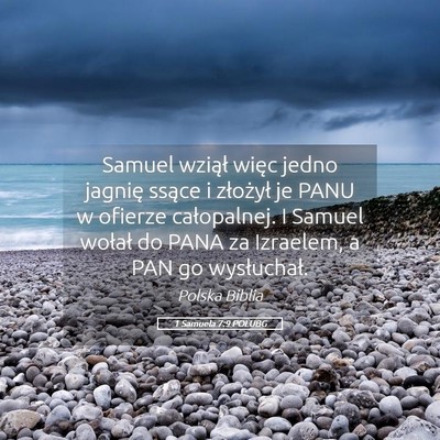 Picture 05 - 1 Samuela 7:9 POLUBG - Samuel wziął więc jedno jagnię ssące i - Bible Verse Picture