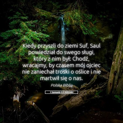 Picture 05 - 1 Samuela 9:5 POLUBG - Kiedy przyszli do ziemi Suf, Saul powiedział do - Bible Verse Picture
