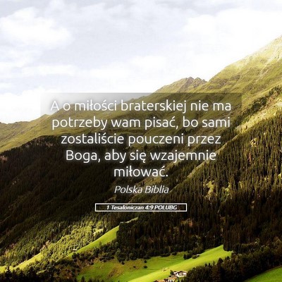 Picture 05 - 1 Tesaloniczan 4:9 POLUBG - A o miłości braterskiej nie ma potrzeby wam - Bible Verse Picture