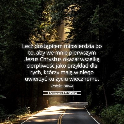 Picture 05 - 1 Tymoteusza 1:16 POLUBG - Lecz dostąpiłem miłosierdzia po to, aby we - Bible Verse Picture