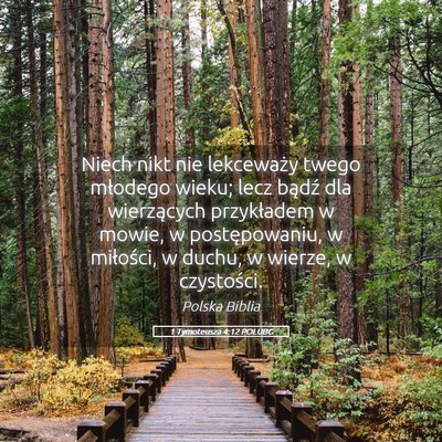 Picture 05 - 1 Tymoteusza 4:12 POLUBG - Niech nikt nie lekceważy twego młodego wieku; - Bible Verse Picture